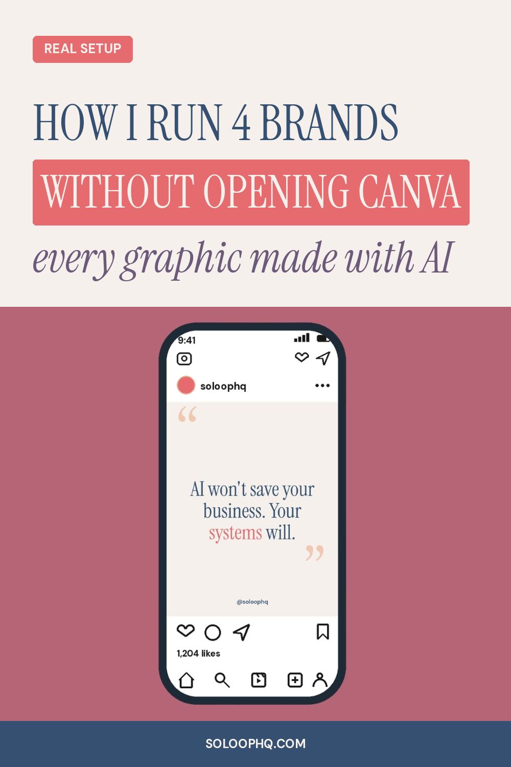 Example Pinterest pin: how I run 4 brands without opening Canva
